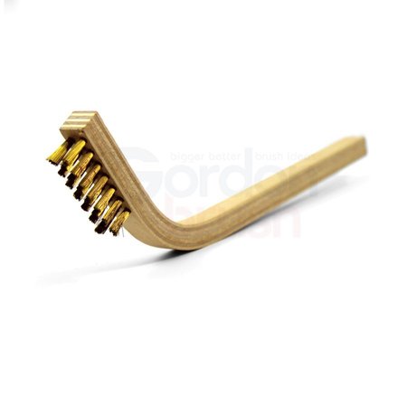 GORDON BRUSH 3 x 7 Row 0.006" Brass Wire and 60° Bent Handle Scratch Brush 60BG-12